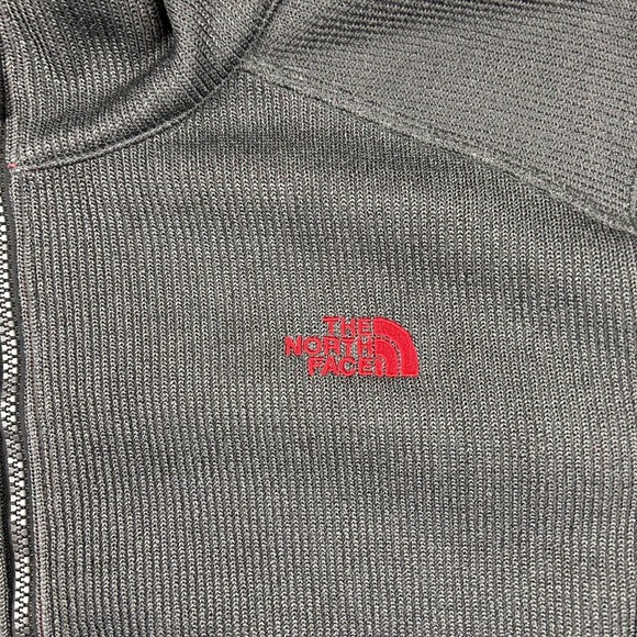The North Face‎ Jacket Mens Large Collared Long Sleeve Zip Up Black Gray Pockets - Picture 4 of 9